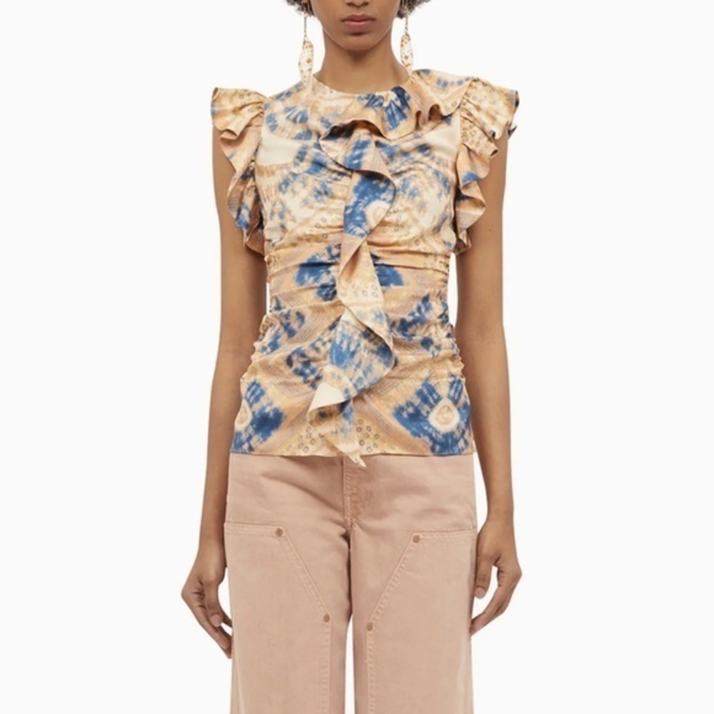 Ulla Johnson Silk Vida Top in Fossil Size 4